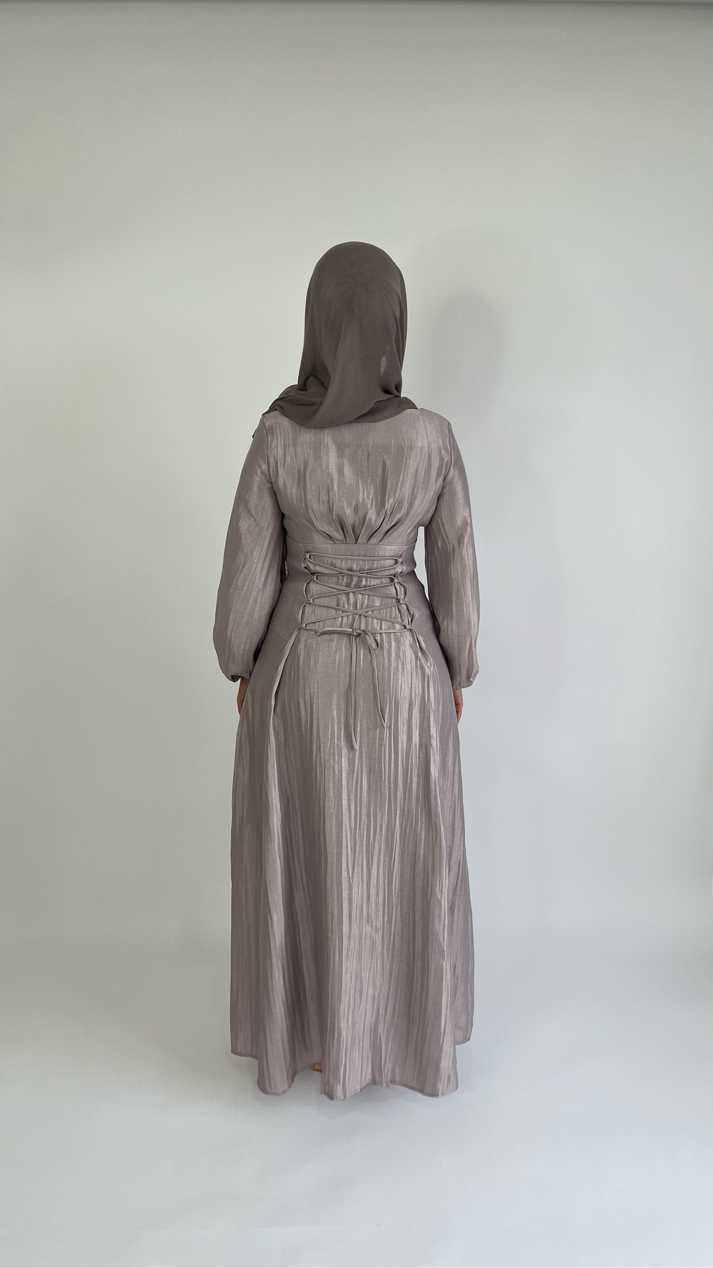 amira lace up dress lilac