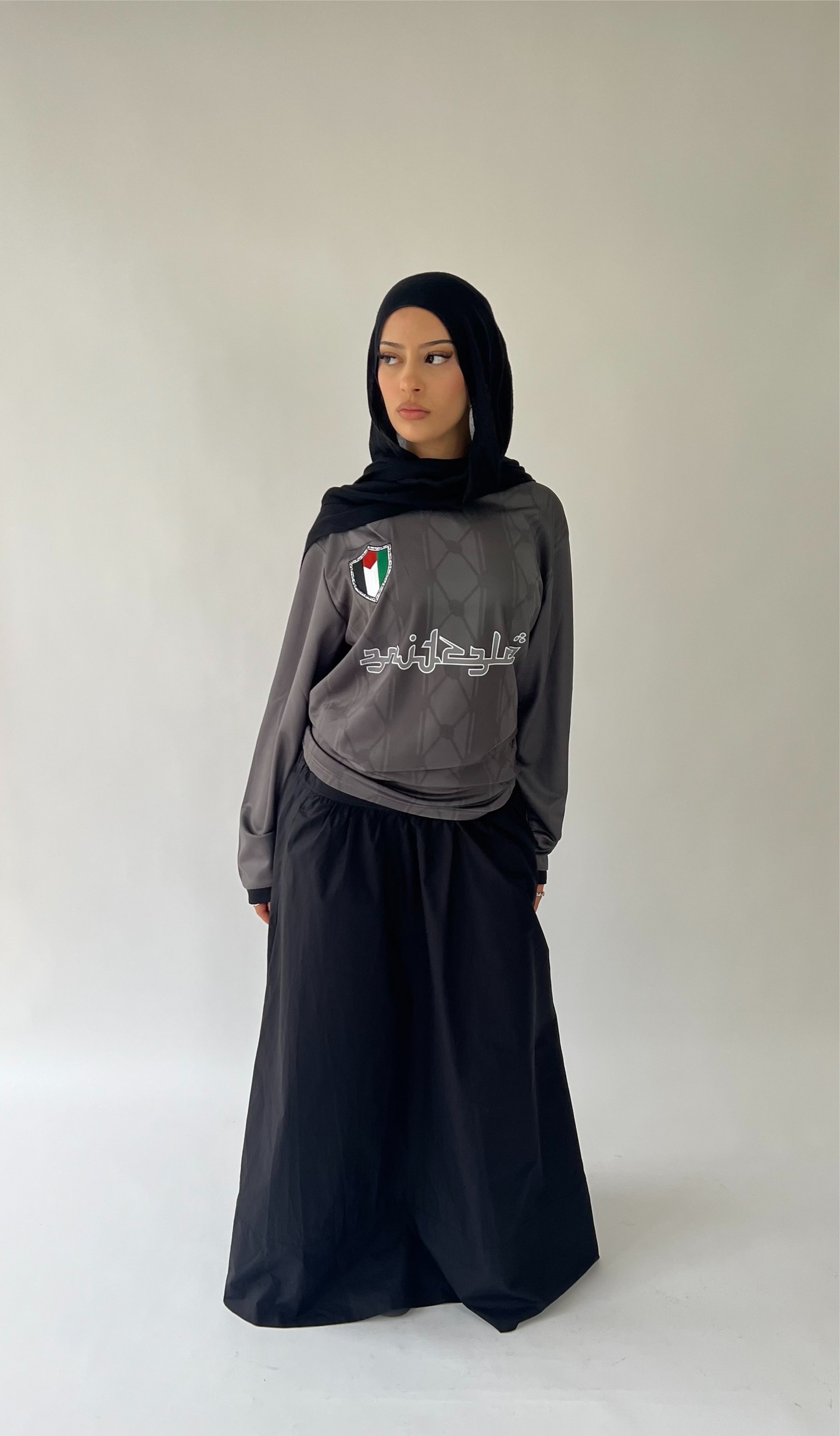 long sleeve gray palestine jersey