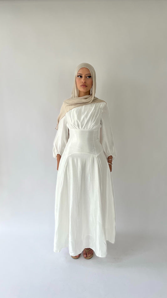 amira lace up dress opal