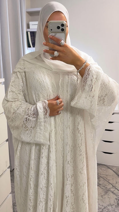 white lace abaya