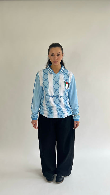 long sleeve blue palestine jersey