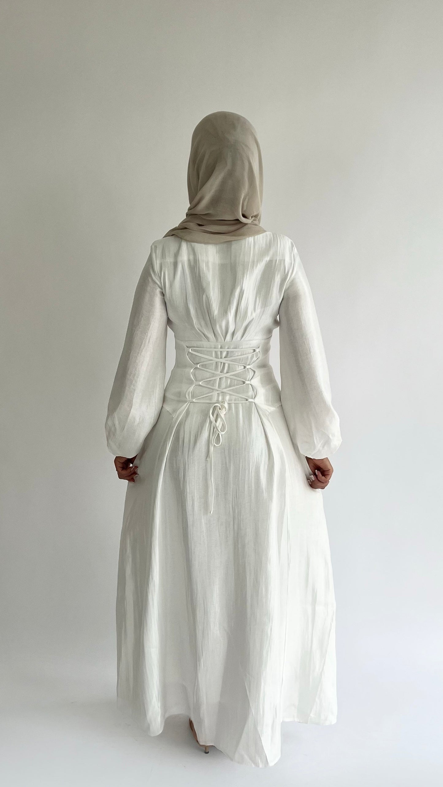 amira lace up dress opal