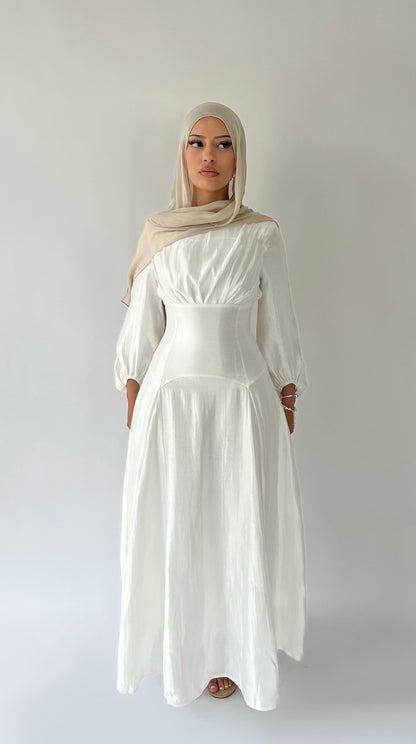 amira lace up dress opal