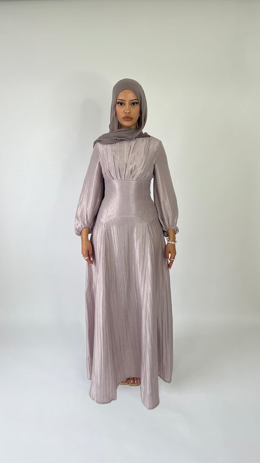 amira lace up dress lilac