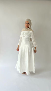 amira lace up dress opal