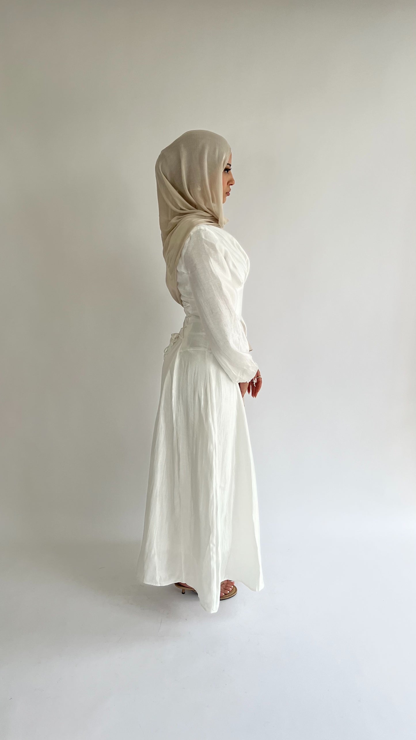 amira lace up dress opal
