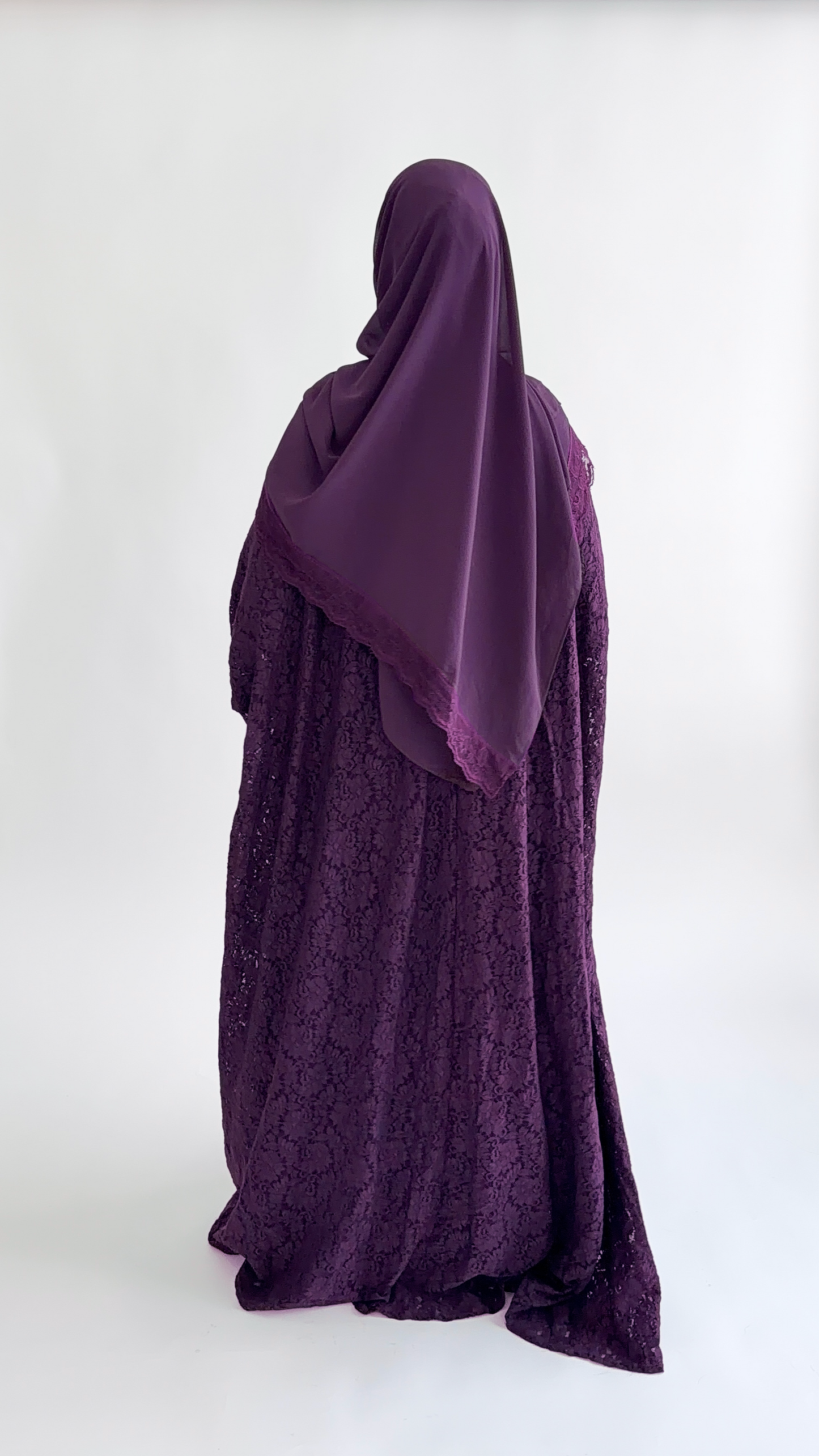 dantela lace abaya plum