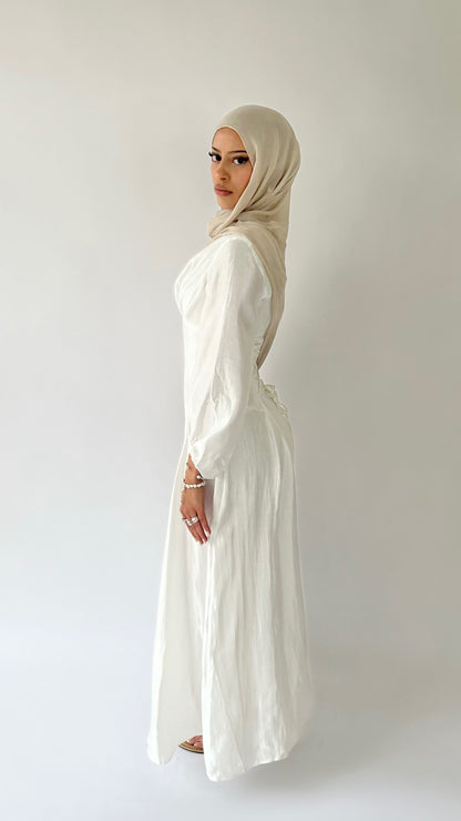 amira lace up dress opal