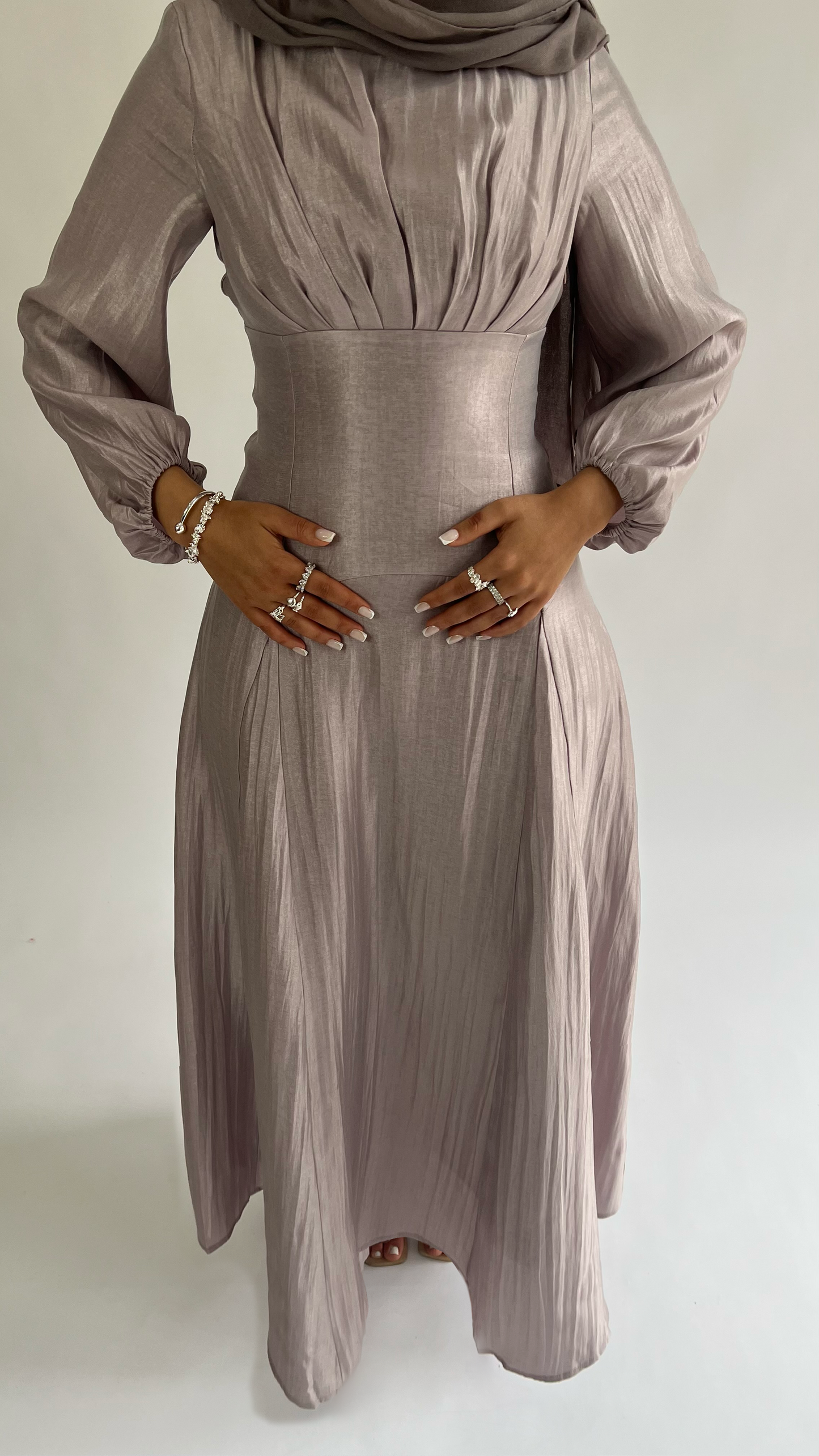 amira lace up dress lilac