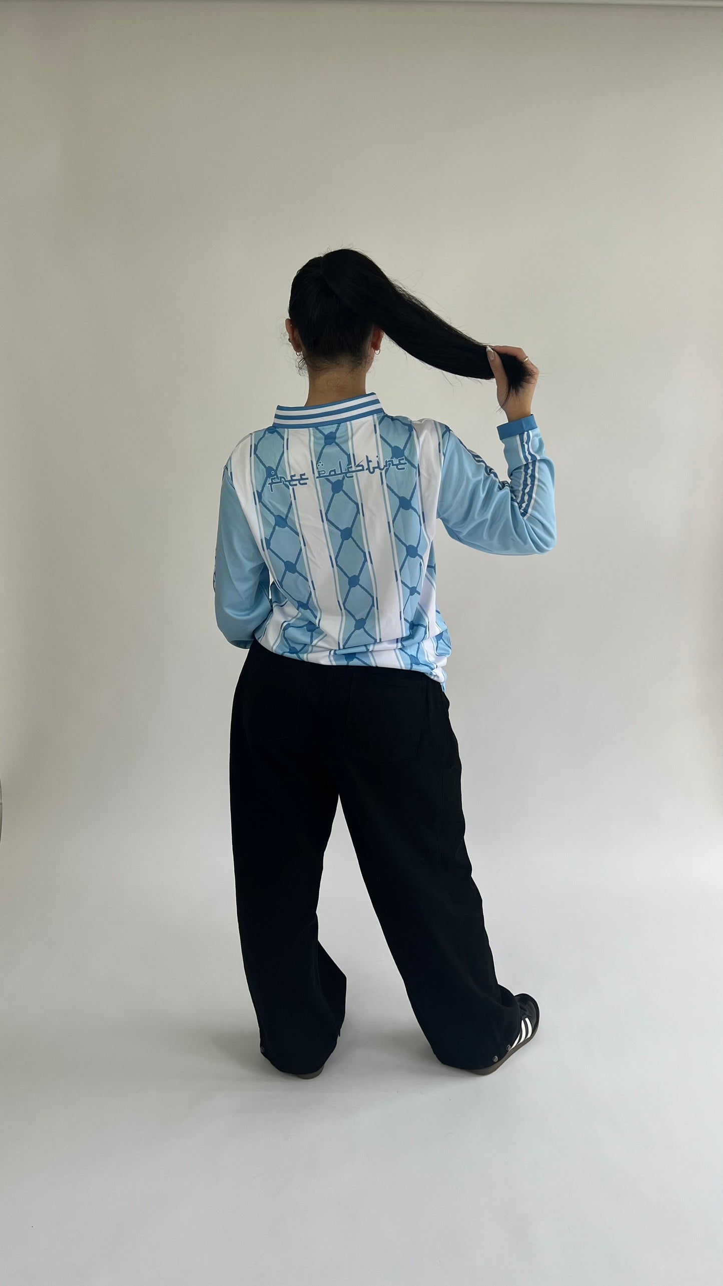 long sleeve blue palestine jersey